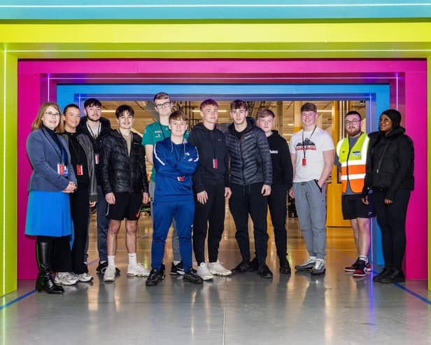 Hartlepool Sixth Form College students at the Amazon fulfilment centre in Stockton.