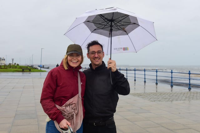 Sophie Tones and James Mill out and about at Seaton Carew.