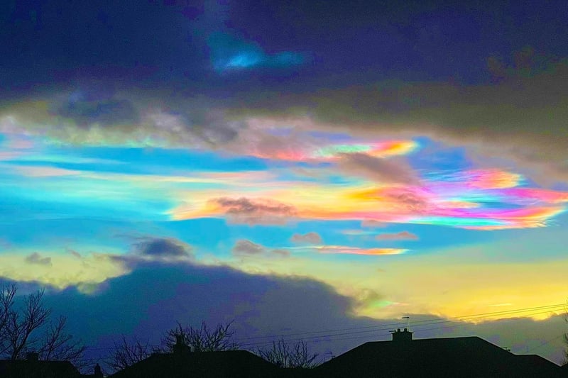Thanks to Phil for this colourful photo of the Nacreous Clouds today.