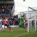 Hartlepool United are denied by Northampton Town goalkeeper Lee Burge in the first half at the Suit Direct Stadium. (Photo: Mark Fletcher | MI News)