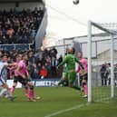 Hartlepool United are denied by Northampton Town goalkeeper Lee Burge in the first half at the Suit Direct Stadium. (Photo: Mark Fletcher | MI News)