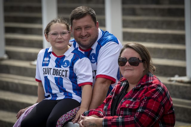 Hartlepool United supporters at the Suit Direct Stadium as Pools face AFC Wimbledon. (Credit: Mark Fletcher | MI News)