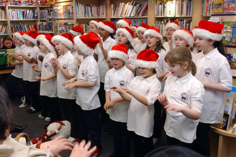 Pupils were pictured as they sang Christmas carols 16 years ago. Who remembers this scene at Boldon Lane library?