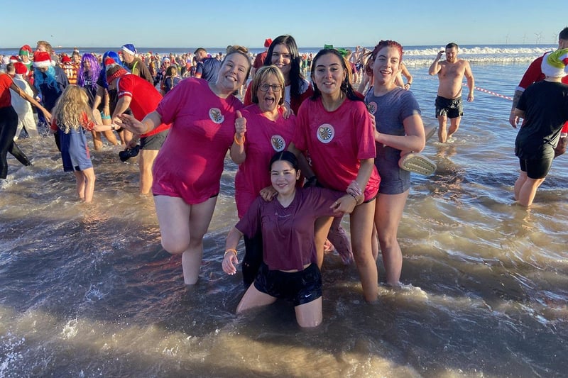 Picture time for these ladies at the Boxing Day dip at Seaton Carew. Picture by FRANK REID