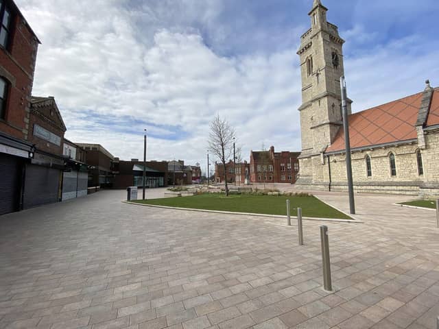 An empty Church Square, in Hartlepool, at the start of the pandemic. Picture by FRANK REID