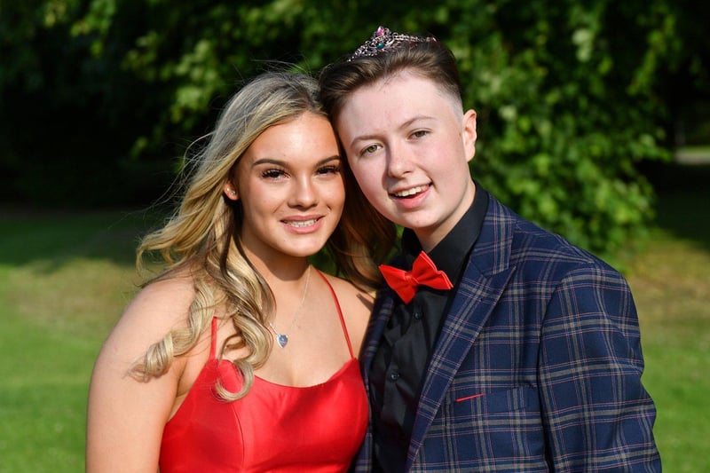 Ruby Coleman and Poppy Watson at Manor Community Academy's prom at Hardwick Hall. Picture by FRANK REID