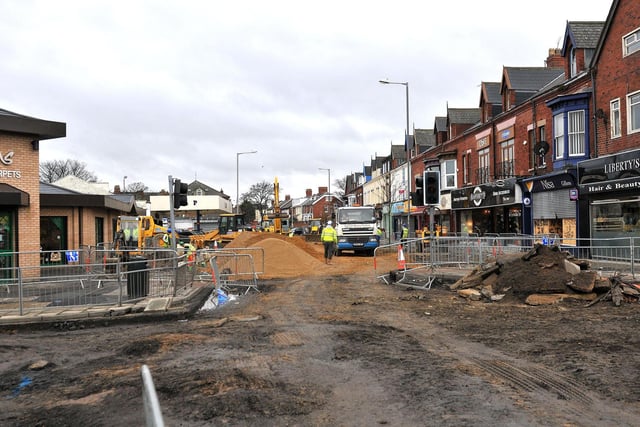Road works underway in the York Road, Elwick Road area of Hartlepool in 2013.
