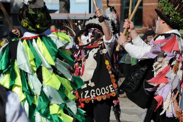 The Wharfedale Wayzgoose Border Morris dancers from West Yorkshire were part of the packed festival line up.