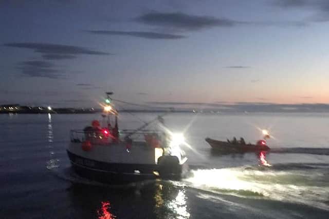 RNLI boats responded to a report of an overboard fisherman around three miles off the Hartlepool coast in the early hours of the morning.