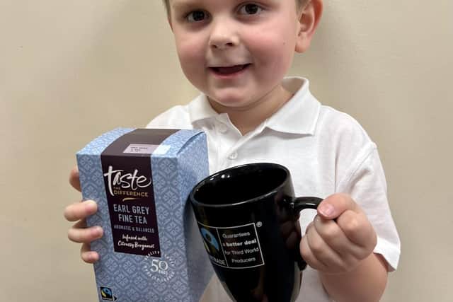 Reception pupil Noah took his local supermarket to task over its lack of Fairtrade products on display.