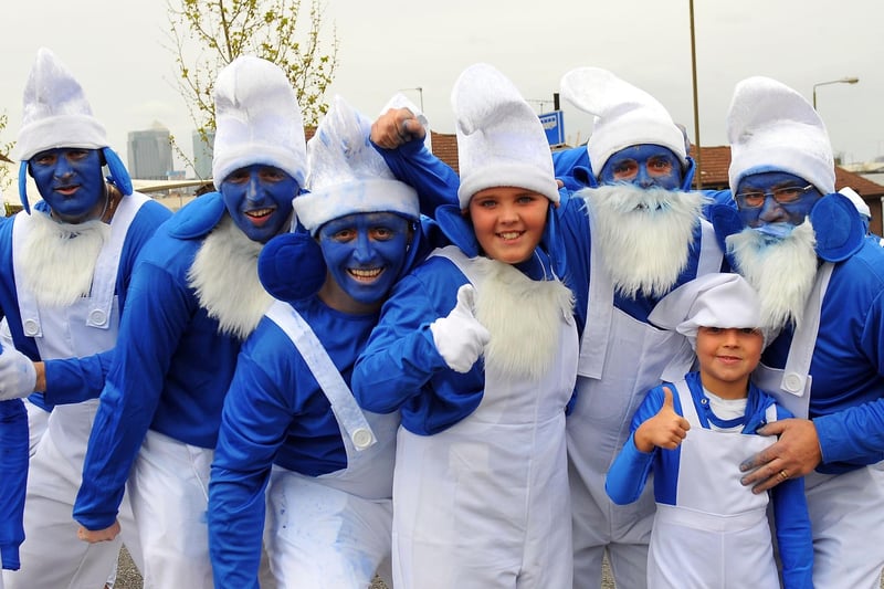 Charlton hosted another fancy-dress invasion in 2012 when the Poolie Army transformed themselves into Smurfs.