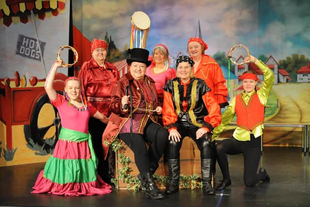 The pantomime cast is raring to go./Photo: Tim Richardson