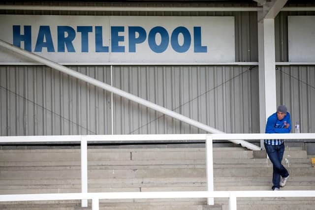 Hartlepool United fan at Victoria Park (Photo by Steve  Welsh/Getty Images)