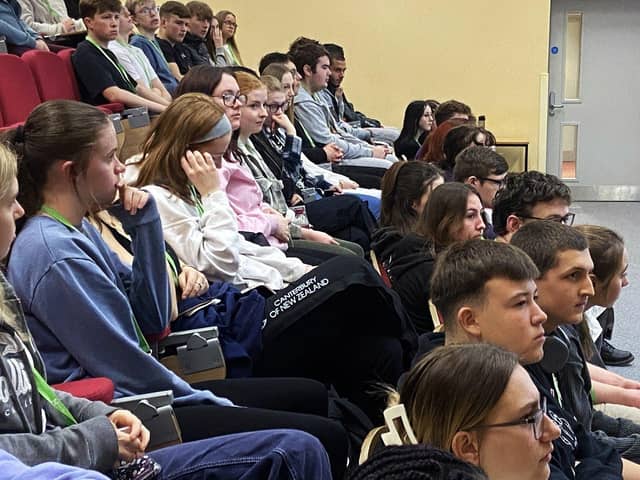 Students at the Hartlepool Sixth Form College attending the Stay Safe Roadshow. Picture by FRANK REID