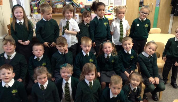 St Aidan's Primary School's first reception class.