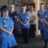 Hartlepool District Nurses with some of the visors