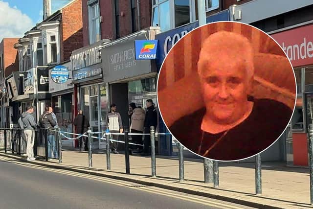 Alison Evans (inset) died at Coral bookmakers on York Road after an incident on a Stagecoach Bus. Photos: Hartlepool News & Alerts and Cleveland Police.