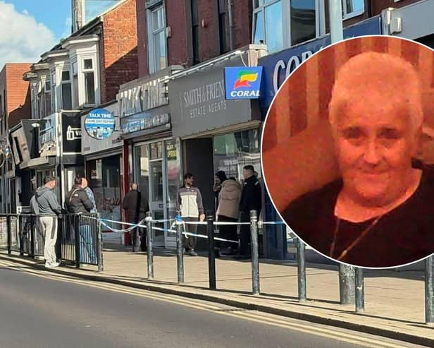 Alison Evans (inset) died at Coral bookmakers on York Road after an incident on a Stagecoach Bus. Photos: Hartlepool News & Alerts and Cleveland Police.