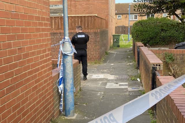 The area has been taped off by police. Picture by FRANK REID