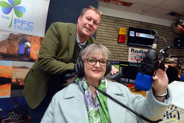 Radio Hartlepool station director Jason Anderson and Frances Connolly of the PFC Trust in the new digital studio in Middleton Grange Shopping Centre.