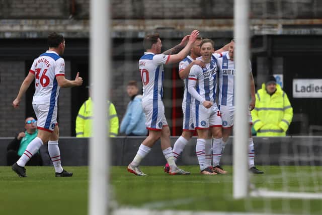 Hartlepool United celebrated back-to-back wins under John Askey. (Photo: Mark Fletcher | MI News)