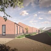 What new bungalows in Dumfries Road, Hartlepool could look like. Rendered by BDN (Building Design Northern).