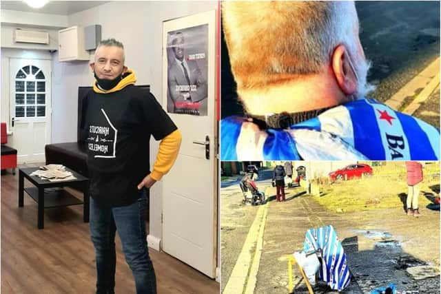 Barber Hassan Hawleri has been cutting the hair of those in need for free over the Christmas period. Picture: Hassan Hawleri.