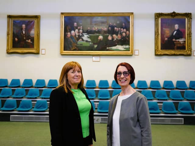 New Hartlepool Borough Council leader Councillor Brenda Harrison, right, with council managing director Denise McGuckin.