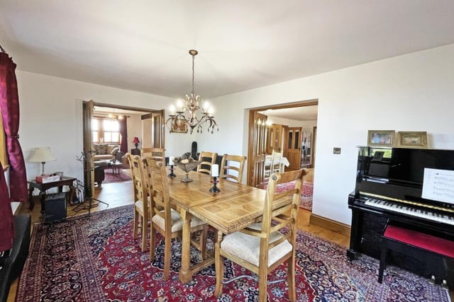 The spacious dining room is ideal for entertaining family and friends.