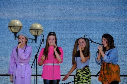 Pink Lemonade of Miss Toni's Academy perform at the festival. Picture: Carl Gorse.