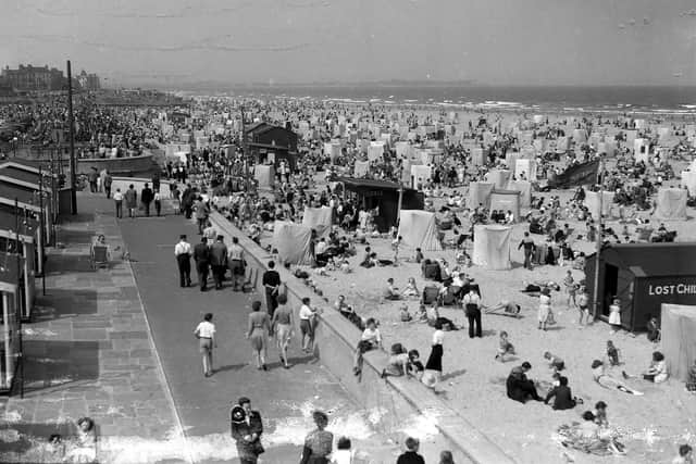 A busy scene at Seaton Carew in the 1950s.