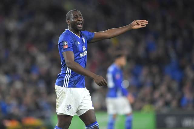 Sol Bamba playing for Cardiff City.