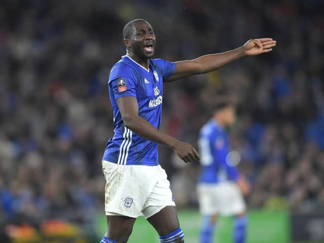 Sol Bamba playing for Cardiff City.