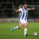 Hartlepool United's Reghan Tumilty during the League Two match between Hartlepool United and Crewe Alexandra. (Credit: Mark Fletcher | MI News)
