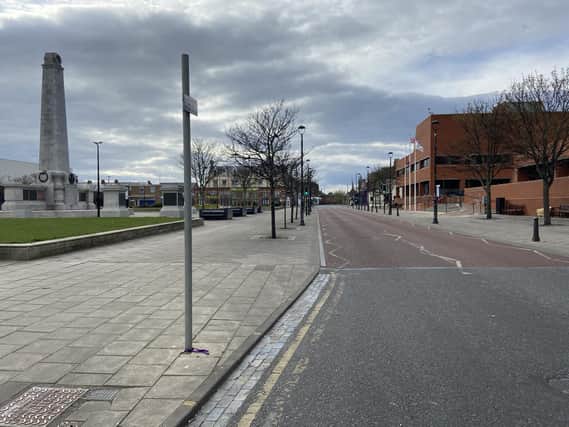 A deserted Victoria Road, in the centre of Hartlepool, shortly after the first lockdown was introduced on March 23 last year.