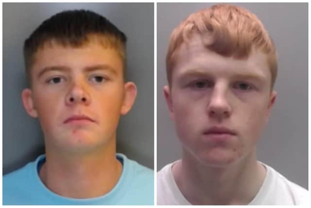From left, Harvey Hughes and Lewis Armstrong have been jailed for the murder of Ross Connelly.