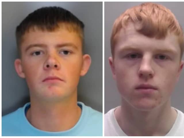 From left, Harvey Hughes and Lewis Armstrong have been jailed for the murder of Ross Connelly.