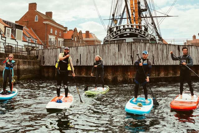 Getting fit with a Stand up paddle board session in Hartlepool.