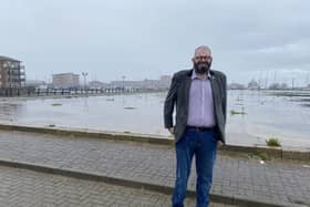 Councillor Mike Young, the leader of Hartlepool Borough Council, at the planned site of Highlight Leisure Centre, Hartlepool