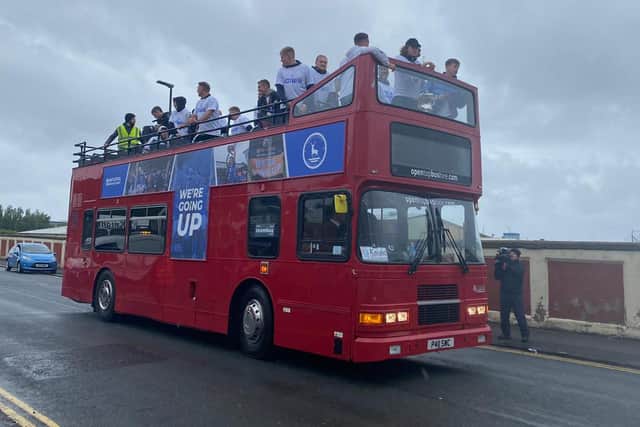 Hartlepool United bus parade.
