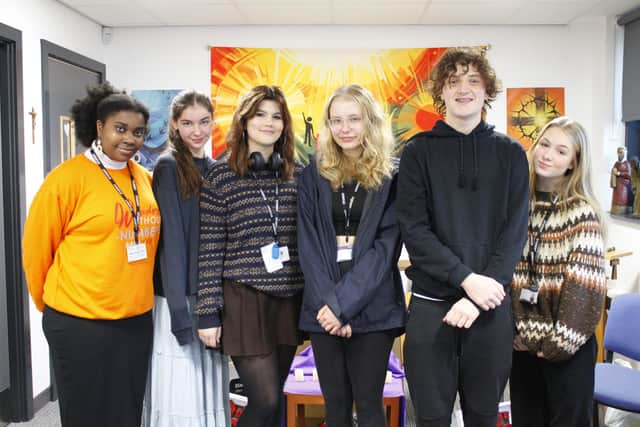 Members of English Martyrs School and Sixth Form College's new Strength Through Unity Group.