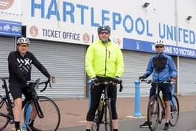 From left: Craig Graves, Ronnie Williams and Darren Storer who are taking part in a charity fundraising bike ride for Rob Allen who has terminal cancer on July 25.