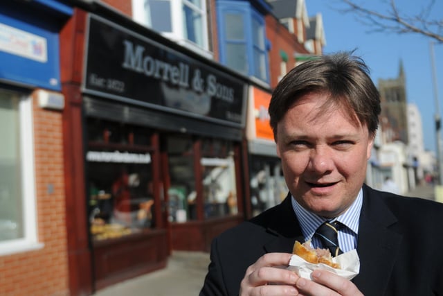 Even the town's former MP, Iain Wright, couldn't help himself from having a Morrell's pie.