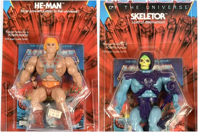 These 1980s He-Man and Skeletor action figures are expected to sell for up to £3,000 each.