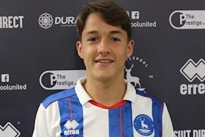Robinson impressed in the second half against Redcar Athletic before also earning minutes against Sunderland. Credit Hartlepool United Football Club