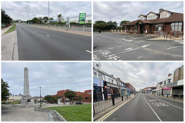 Just some of the empty locations in Hartlepool on Monday morning.