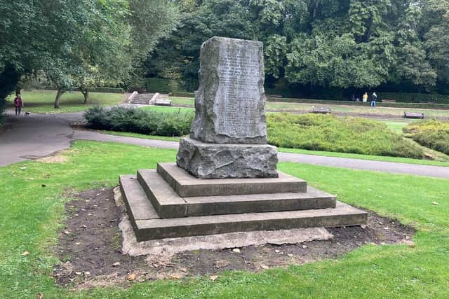 The Boer War Memorial plinth in Ward Jackson Park where the new statue will stand.