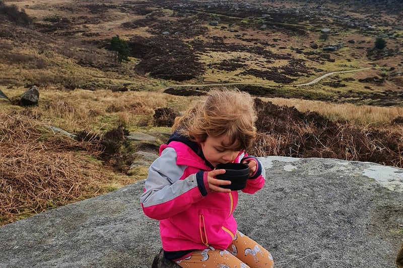 'Enjoying a cuppa' - Louise Nicholas shared this cute photo with us taken in Burbage Valley after walking up Higger Tor and Carl Wark