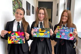 From left, Fearne Murray, Leah Fitzgerald and Taylor Considine, year nine students at the English Martyrs Catholic School and Sixth Form College.