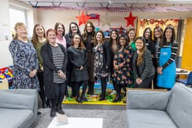 Emilie de Bruijn, chair of Hartlepool Baby Bank, pictured front left, standing alongside members of Baby Bank Alliance and the Princess of Wales.
